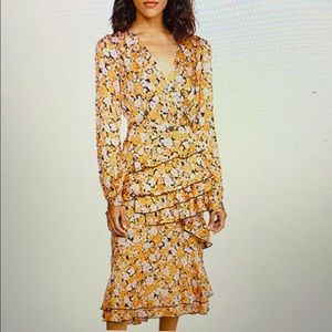 WAYF Nassau Tiered MIDI Ruffle Dress